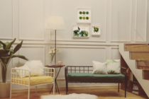 (Sold out) 6 points Nordic style black and white metal sofa