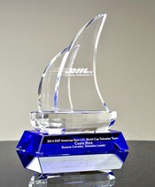 Norman Turk Crystal Sailing Trophy New Treasure Blue Creative Sails Smooth Trophy Personality Company Business Gifts