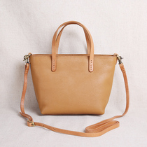 JUUZ LAN mini womens bag leather portable shoulder bag first layer cowhide literary retro messenger bag small bag