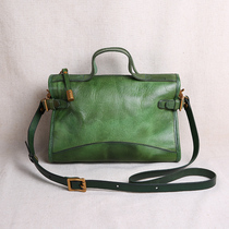 Original handmade leather womens bag small bag retro vegetable tanned leather shoulder messenger first layer cowhide literary handbag
