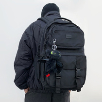 Hong Kong I TGREG Chao Brand Street Black Casual Backpack Male Large Capacity Travel Computer Female Student Schoolbag