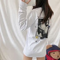 HELIPORT apron iron armored city of barkone unnamed print T-shirt Japanese casual loose long sleeve