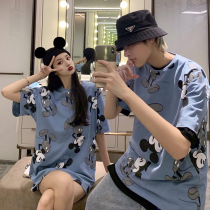 97BONES full printed Mickey Mouse short sleeve Tide brand loose men and women couples cute cartoon T-shirt UNIQUE