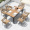 6 Erqi chairs+150 * 90cm plastic wood rectangular table