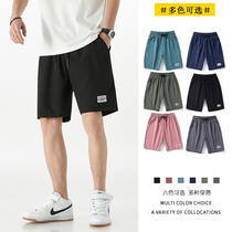 Shorts mens summer ultra-thin smooth vertical silky mens five-point pants Korean version loose casual mens pants quick-drying sweatpants