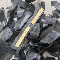 South Africa A level black ostrich claw leather foot skin crushed material DIY handmade strap key button corner leather material according to catty