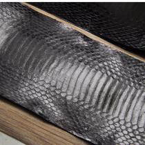 DIY handmade genuine leather leather leather leather leather material whole DIY money clip belt shoes bag shoes decorated with black bright face grass snake