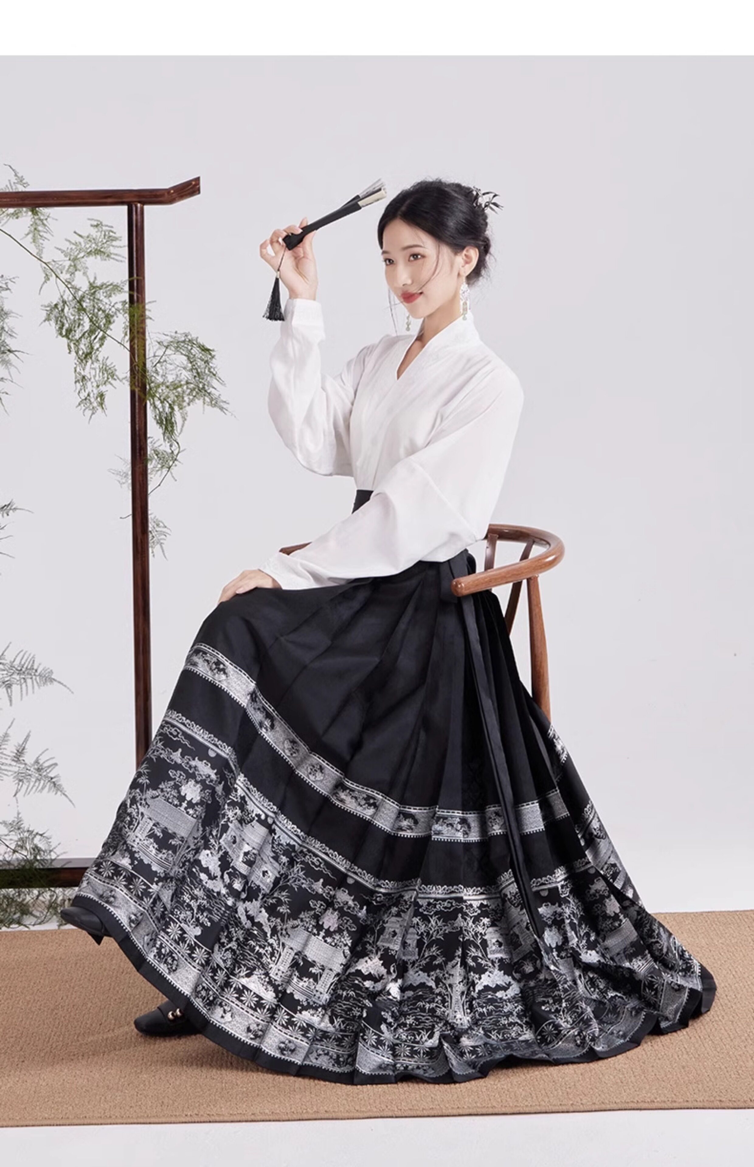 搭配飞机袖上衣套装2024新款春夏新中式汉服女