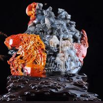 Boutique Shoushan stone ornaments chicken blood stone Furong stone living room handmade stone carving seal carving rough home decoration auction