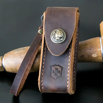 Swiss army knife holster Hunter hero knife cover Genuine leather handmade folding knife cowhide scabbard custom leather outdoor bag