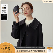 Fan Si Lan en black double-sided woolen coat womens medium-length small man woolen short coat womens new 2020