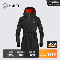 Finnish HALTI autumn winter Tahdet women long woven hooded jacket windbreaker HWJAA25034S