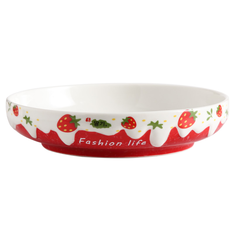 Ceramic dish dish dish household food dish creative web celebrity deep dish FanPan lovely strawberry salad bowl tableware portfolio