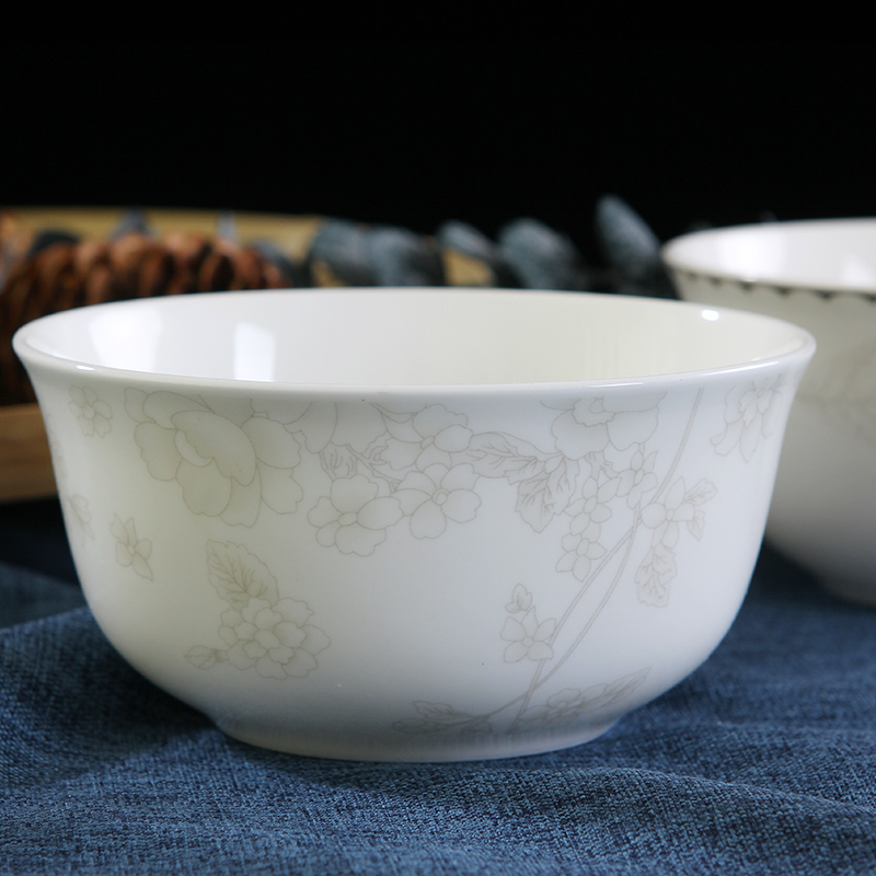 Jingdezhen ceramic bowl Chinese contracted household bowl of salad bowl bowl ceramic ipads China tableware bronzing bell bowl of soup bowl