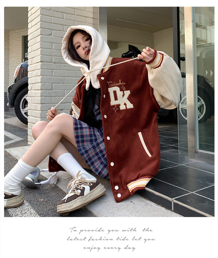 Buy quality Red Baseball Uniform Girls Spring, Autumn And Winter 2023