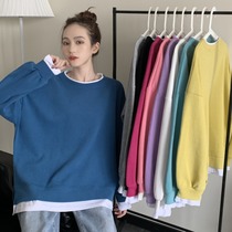 Autumn 2021 New loose fake two-piece jacket niche early autumn long sleeve small man sweater womens tide