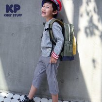 Japan KP childrens clothing boys spring and summer breathable trend casual thin black and white plaid three-point shorts B1914100P