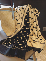 Japanese Cosp Kosp Butterfly Bow~Cute Little Woman Scarf with Black Double-sided Long Shawl