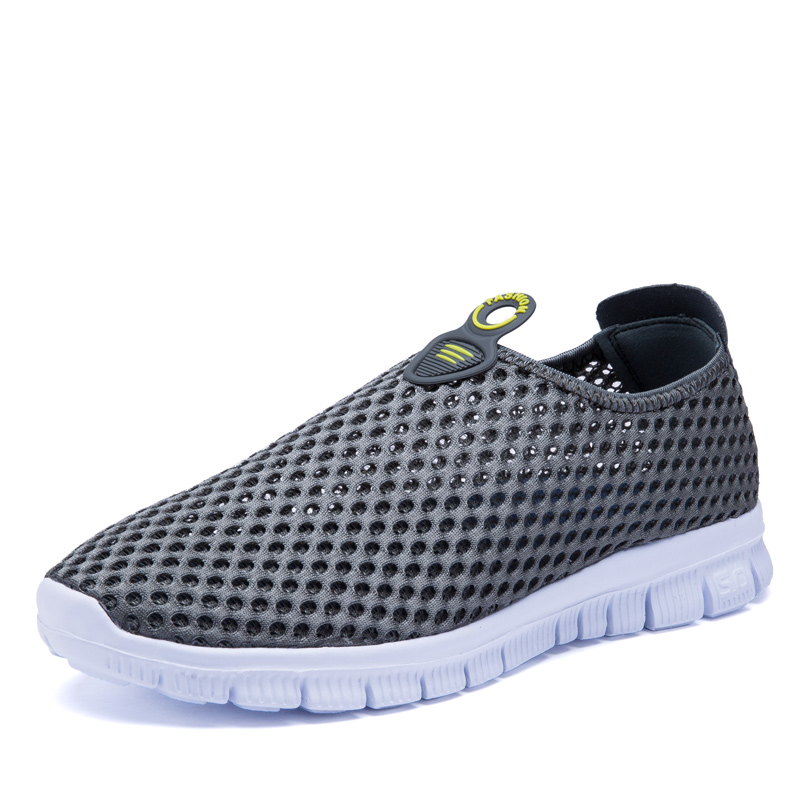 网鞋男网面鞋男士夏季透气夏天防臭大网眼鞋夏鞋不系带板鞋无鞋带
