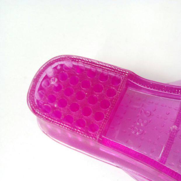 透明水晶胶拖鞋妈妈凉拖女士塑料平跟家居厚底防滑夏浴室洗澡拖鞋