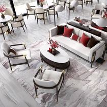 Sales office Department talks sofa Modern New Chinese light lavish hotel Clubhouse Relax Area Reception Desks and chairs Combined Customized