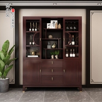 New Chinese Wine Cabinet Solid Wood Door Hall Cabinet Modern Leaning Wall High Cabinet Partition Cabinet Living Room Display Case Xuan Guan Red Wine Cabinet Rack