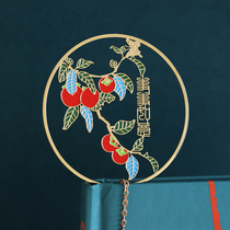 Everything is wishful fruit pendant Persimmon creative creative bookmarks gold-plated metal gifts to send students to elders