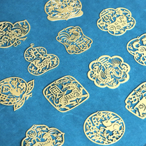 The twelve Zodiac bookmarks classical Chinese style brass chicken Tiger Dragon Dragon full set of tassel New Year gifts literature