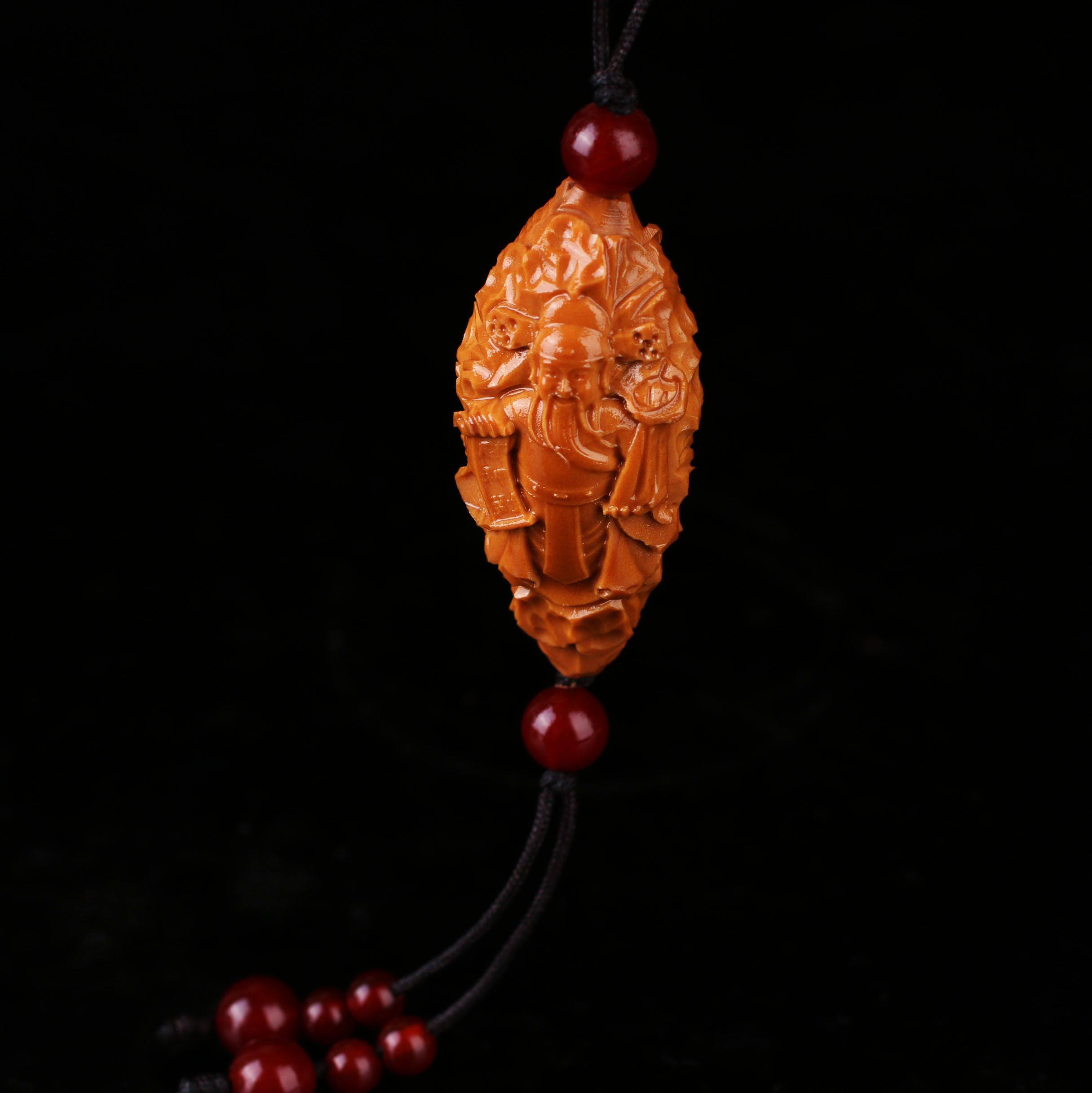 橄榄核财神单颗单籽单胡单核手串 苏州舟山名家精品 核雕南工吊坠