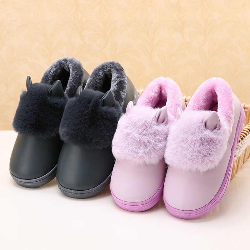 冬季棉拖鞋男女包跟居家防滑月子鞋保暖可爱卡通软底加厚毛毛鞋冬产品展示图1