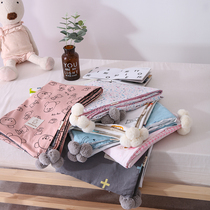 Plush cotton 60 cartoon childrens single quilt cover Kindergarten lunch break small bed 1 2 baby bed pure cotton satin quilt cover