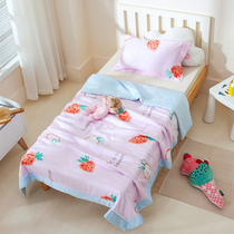 Tencel soft childrens summer quilt double-sided ice silk cartoon kindergarten baby nap air-conditioning quilt thin summer cool quilt
