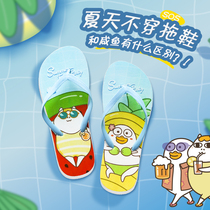 Xiaoliu duck grocery store flip-flops Summer non-slip outdoor wear cold drag flip-flops clip drag rubber beach shoes
