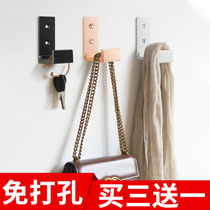 Punch-free hook Strong viscose kitchen wall load-bearing wall hanging sticky hook nail-free bathroom hanging clothes single hook folding