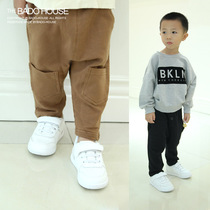 Spring and autumn baby big pp pants boys sports pants girls cotton thin loose Haren pants baby childrens singles tide
