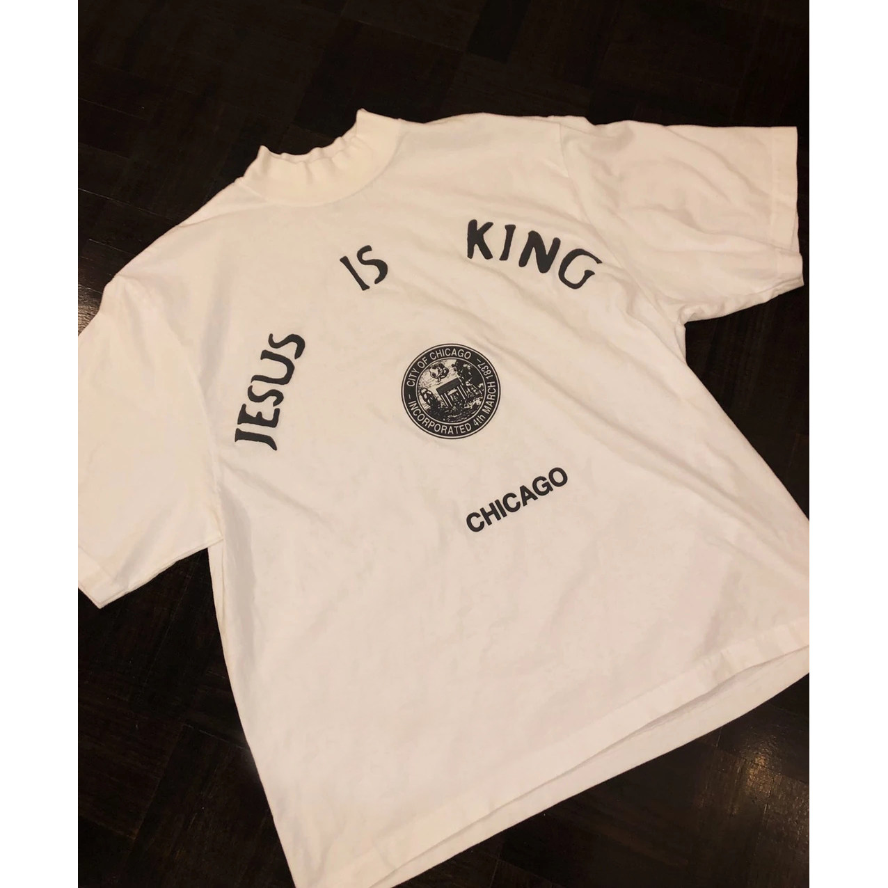 kanye west jesus is king chicago seal 芝加哥限定周边短袖t恤