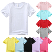 Childrens loose T-shirt 2021 summer new baby Joker cotton short sleeve small child candy color solid color top