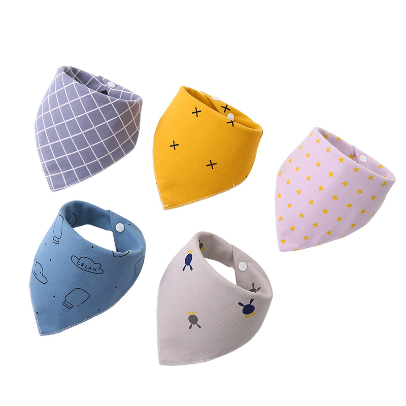 5 pieces of jieliya saliva towel cotton baby baby triangle scarf orn supplies men and women bib bib waterproof