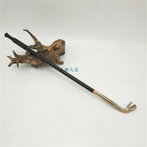 Dry tobacco bag Dry tobacco bucket Traditional old-fashioned tobacco Hetian Qingyu Jade mouthpiece Red sandalwood solid wood smoke rod white copper smoke pot