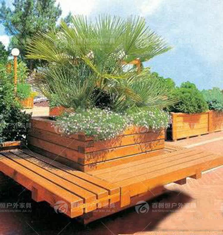 户外防腐木花箱花槽方形木质树木花盆室外树