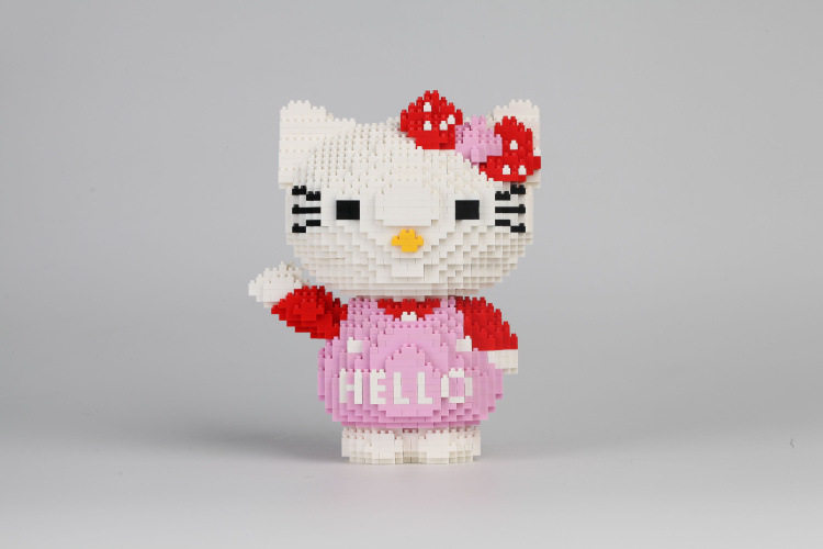钻石 小 颗粒 拼装 微 玩具 积木 拼插kitty猫 凯蒂猫系列 kt女孩