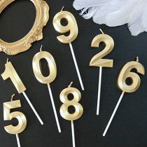 Retro Wind Golden Digital Birthday Candle Babys Birthday Cake Items Decoration Creative Little Candle Hem Inserts