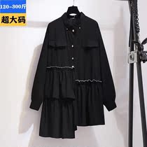 300 Jin plus size womens 260 belly thin loose shirt 240 fat MM personality foreign style shirt top