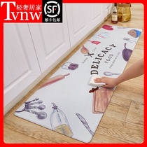 TVNW kitchen mat scrubbed disposable PVC carpet waterproof mat foot mat Nordic home non-slip oil proof mat