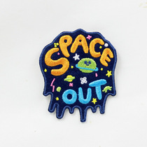 Japan imported machine high quality embroidery cloth paste clothes patch decoration personalized clothing paste space OUT SPACE