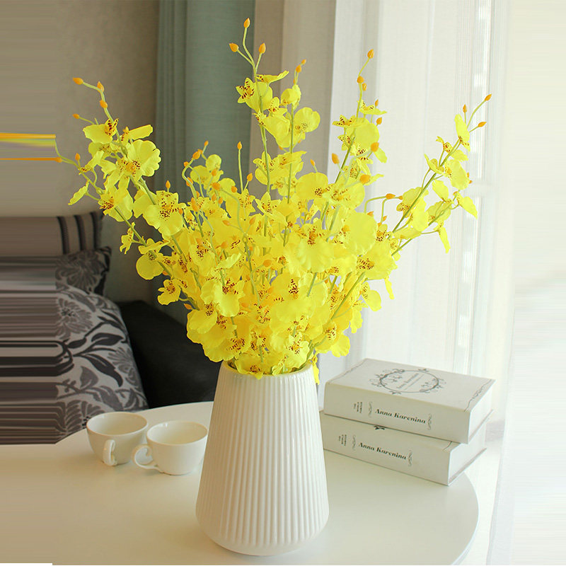 假花仿真花跳舞兰小清新摆件新房客厅装饰花创意礼品田园插花套装_7折