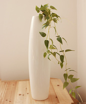 Floor large vase ceramic flower arrangement White simple modern high temperature ceramic placed in living room bedroom simulation flower