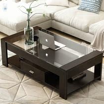 Coffee table Glass surface tempered 1 2 meters rectangular living room chest of drawers Small tea table Economic long clothing store transparent