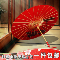 Cheongsam umbrella catwalk Red oil paper umbrella Hanfu female performance dance ancient style tassel Classical Chinese style ancient costume Jiangnan