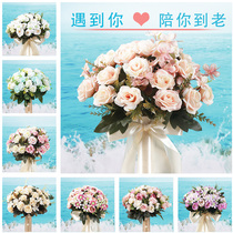 Korean hand bouquet real flower ball bride simulation wedding flowers small fresh forest high-end Chinese style European wedding
